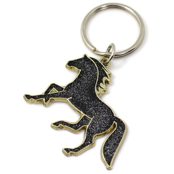 Personalized Custom Metal Glitter Powder Horse Keyring Key Chain